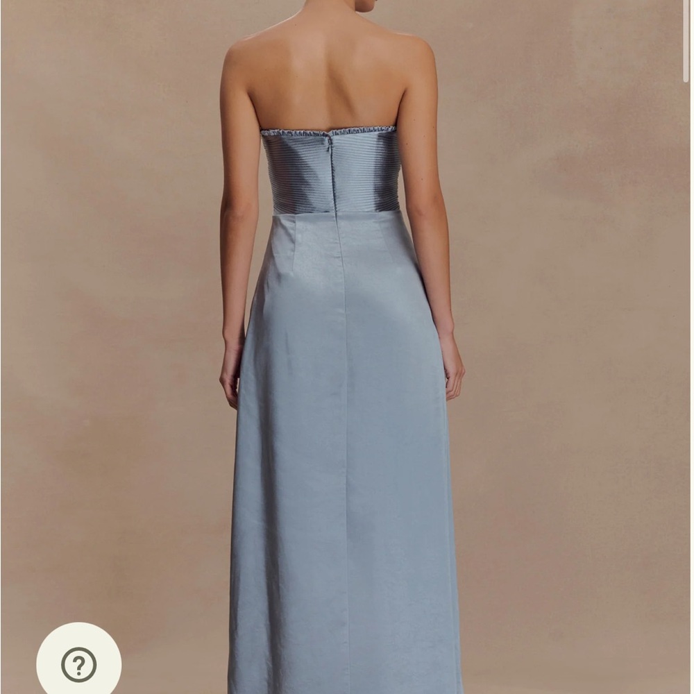 Meshki Satin Maxi Dress With Ruched Petals - Frosted Blue

Regular price $195 - Picture 3 of 4